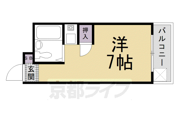 GREEN MARKS(ワンルーム/4階)の間取り写真