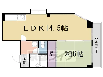 プリムローズ嵯峨(1LDK/3階)の間取り写真