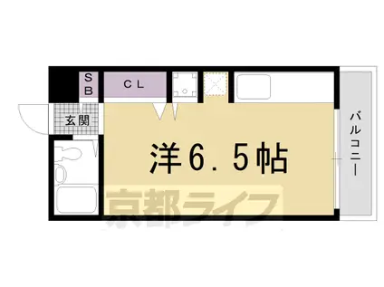 京福北野線 北野白梅町駅 徒歩13分 4階建 築37年(ワンルーム/1階)の間取り写真