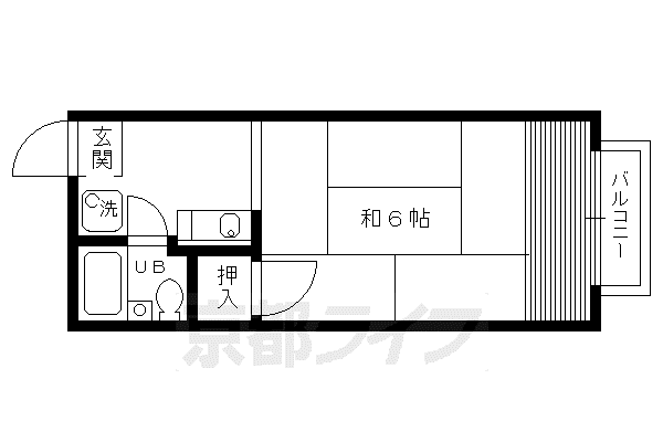 山陰本線 嵯峨嵐山駅 徒歩14分 2階建 築44年(1K/1階)の間取り写真
