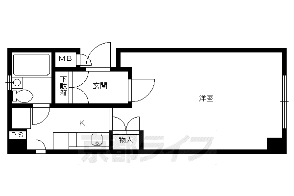 イツキビル(1K/3階)の間取り写真