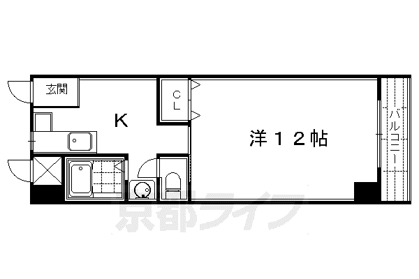 京阪電気鉄道京阪線 三条駅(京都) 徒歩4分 6階建 築53年(1K/3階)の間取り写真