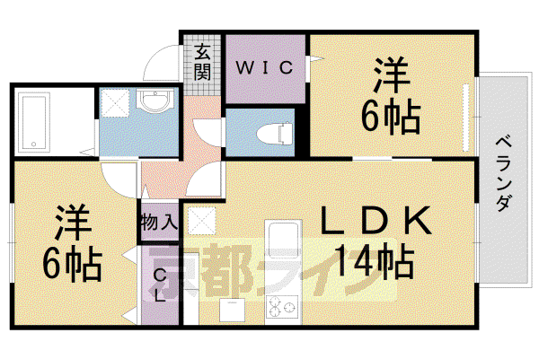 阪急電鉄京都線 大山崎駅 徒歩13分 2階建 築20年(2LDK/2階)の間取り写真