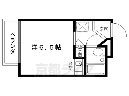 京都市烏丸線 今出川駅 徒歩5分 9階建 築32年(ワンルーム/9階)の間取り写真