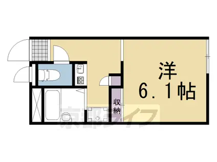 東海道本線 向日町駅 徒歩9分 2階建 築27年(1K/1階)の間取り写真