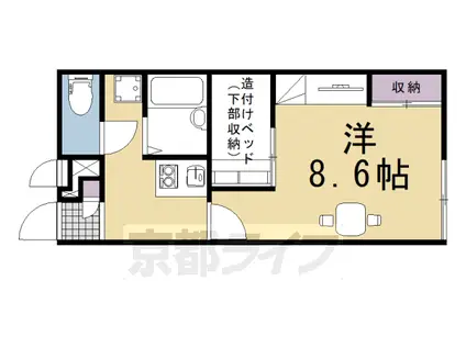東海道本線 向日町駅 徒歩17分 2階建 築24年(1K/1階)の間取り写真