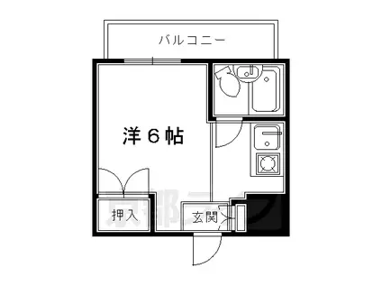 京福北野線 北野白梅町駅 徒歩9分 3階建 築41年(ワンルーム/3階)の間取り写真