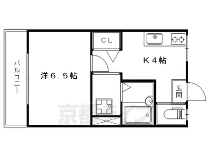叡山電鉄 一乗寺駅 徒歩3分 2階建 築40年(1K/2階)の間取り写真