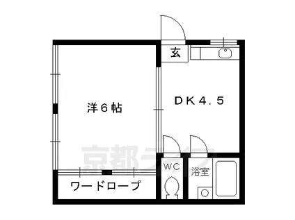竹中ビルⅡ(1DK/3階)の間取り写真