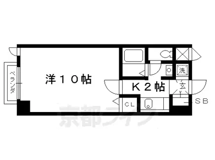 アルテハイム白梅町(1K/4階)の間取り写真
