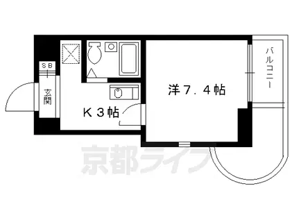 アルテハイム二条城(1K/4階)の間取り写真