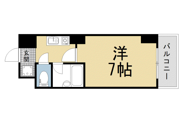 京都市東西線 二条城前駅 徒歩8分 10階建 築36年(1K/10階)の間取り写真