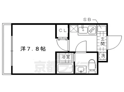 コートハウス大西Ⅱ(1K/1階)の間取り写真
