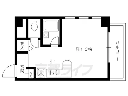 京都市烏丸線 北山駅(京都) 徒歩20分 3階建 築35年(1K/2階)の間取り写真