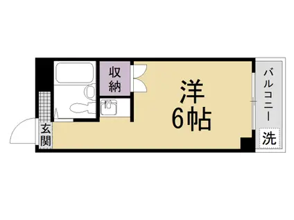 山陰本線 二条駅 徒歩8分 4階建 築42年(ワンルーム/4階)の間取り写真