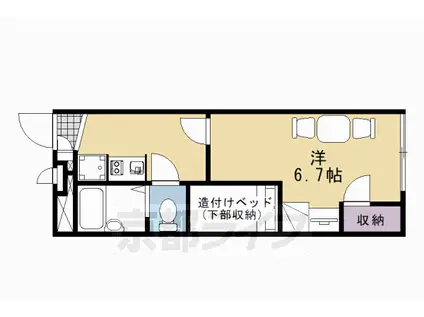 レオパレスおおやぶ2(1K/1階)の間取り写真