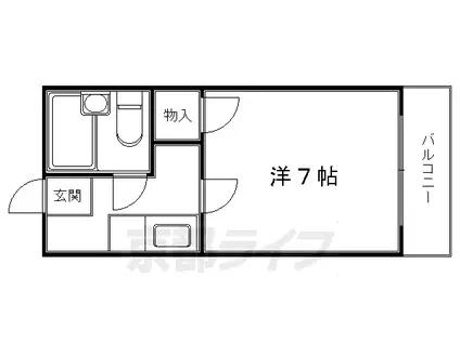 京阪電気鉄道鴨東線 出町柳駅 徒歩25分 2階建 築47年(1K/1階)の間取り写真