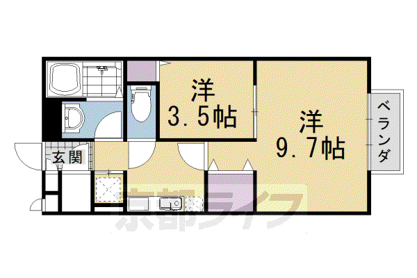 東海道本線 桂川駅(京都) 徒歩5分 2階建 築19年(2K/2階)の間取り写真