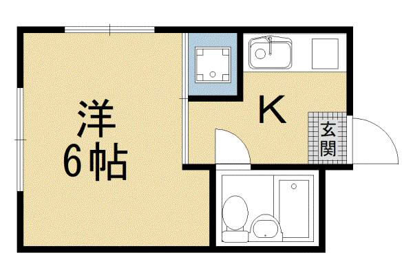 大隅ハイツ(1K/3階)の間取り写真