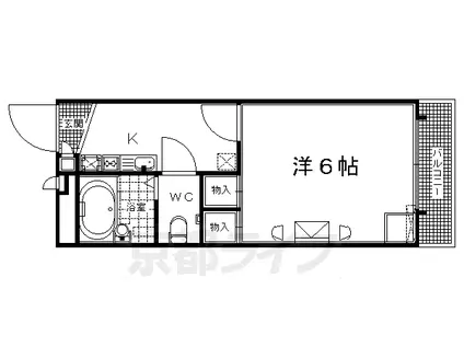 フォルトゥーナ(1K/2階)の間取り写真