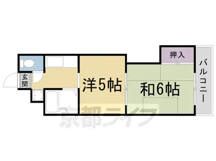 阪急電鉄京都線 西京極駅 徒歩13分 7階建 築37年(2K/4階)の間取り写真