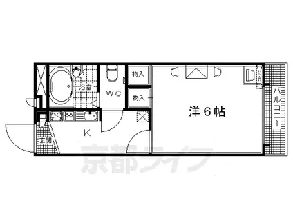 東海道本線 長岡京駅 徒歩42分 2階建 築22年(1K/1階)の間取り写真
