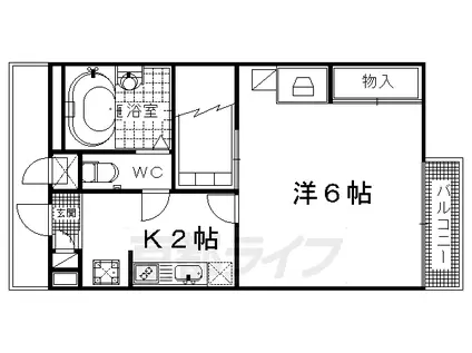 東海道本線 長岡京駅 徒歩41分 2階建 築22年(1K/2階)の間取り写真