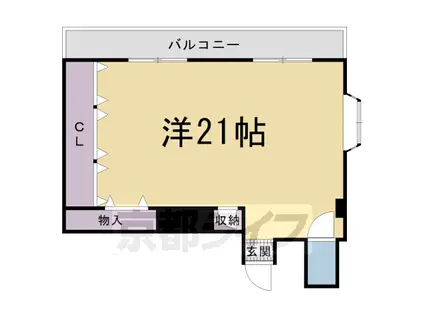 エスポワール西京極(ワンルーム/3階)の間取り写真