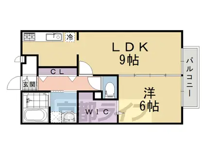 東海道本線 桂川駅(京都) 徒歩5分 2階建 築19年(1LDK/2階)の間取り写真