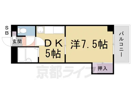 LED MOA(1DK/5階)の間取り写真