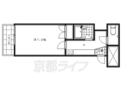 京阪電気鉄道京阪線 清水五条駅 徒歩15分 4階建 築27年(1K/2階)の間取り写真