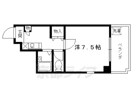 京都市烏丸線 今出川駅 徒歩8分 11階建 築27年(1K/5階)の間取り写真