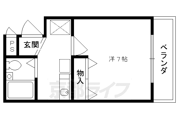 京都市東西線 東山駅(京都) 徒歩1分 4階建 築35年(1K/1階)の間取り写真