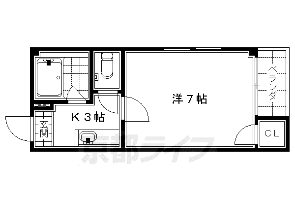 ハミング馬町(1K/1階)の間取り写真