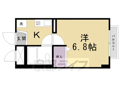 京阪電気鉄道京阪線 清水五条駅 徒歩4分 3階建 築36年(1K/3階)の間取り写真
