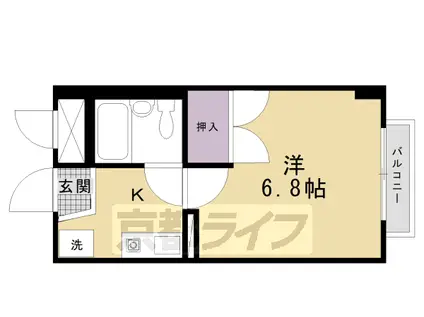 京阪電気鉄道京阪線 清水五条駅 徒歩4分 3階建 築37年(1K/3階)の間取り写真