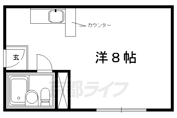 京阪電気鉄道京阪線 祇園四条駅 徒歩7分 5階建 築42年(ワンルーム/2階)の間取り写真