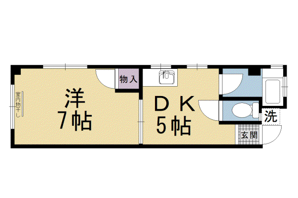 京阪電気鉄道京阪線 清水五条駅 徒歩6分 5階建 築55年(1DK/3階)の間取り写真