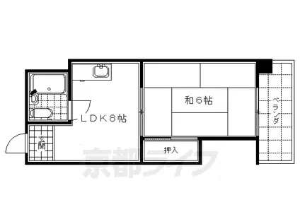 京阪電気鉄道京阪線 清水五条駅 徒歩5分 6階建 築39年(1DK/5階)の間取り写真