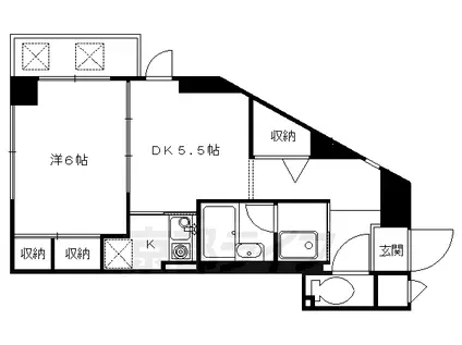 コスモST河原町(1DK/7階)の間取り写真