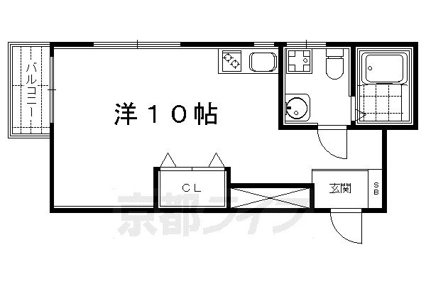 京阪電気鉄道京阪線 清水五条駅 徒歩14分 4階建 築46年(ワンルーム/3階)の間取り写真