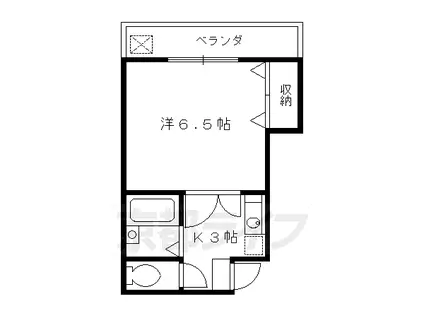 京阪電気鉄道京阪線 三条駅(京都) 徒歩2分 3階建 築32年(1K/2階)の間取り写真