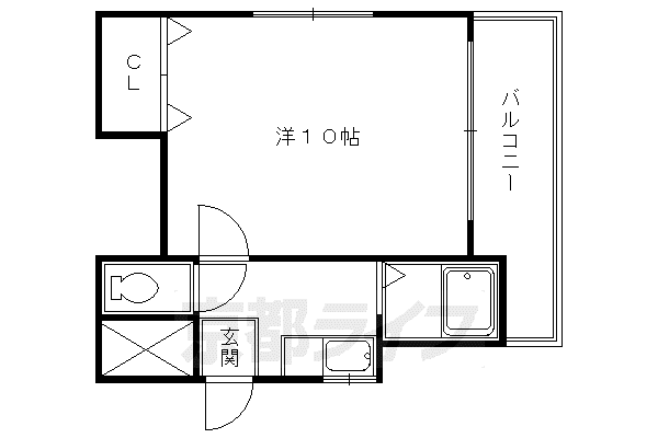 京阪電気鉄道京阪線 清水五条駅 徒歩13分 6階建 築37年(1K/4階)の間取り写真