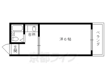 京阪電気鉄道京阪線 七条駅 徒歩5分 4階建 築40年(1K/2階)の間取り写真
