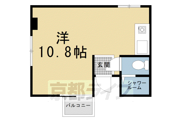 京阪電気鉄道京阪線 東福寺駅 徒歩4分 5階建 築47年(ワンルーム/2階)の間取り写真