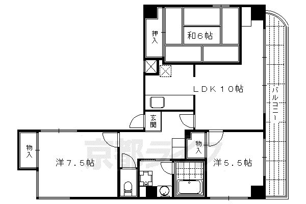 阪急電鉄京都線 大宮駅(京都) 徒歩4分 11階建 築36年(3LDK/9階)の間取り写真