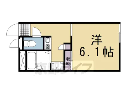 阪急電鉄京都線 西向日駅 徒歩47分 2階建 築26年(1K/2階)の間取り写真