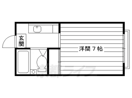 東海道本線 京都駅 徒歩4分 6階建 築39年(1K/6階)の間取り写真
