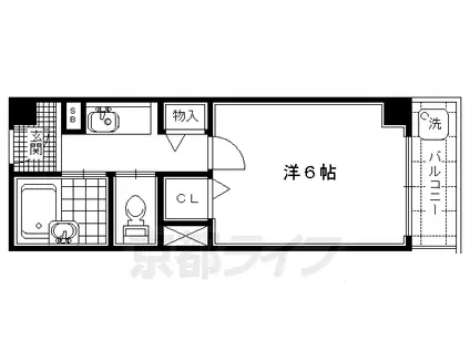 京都市烏丸線 今出川駅 徒歩20分 3階建 築27年(1K/3階)の間取り写真