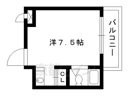 ラ・マプリーヌ桂(1K/2階)の間取り写真